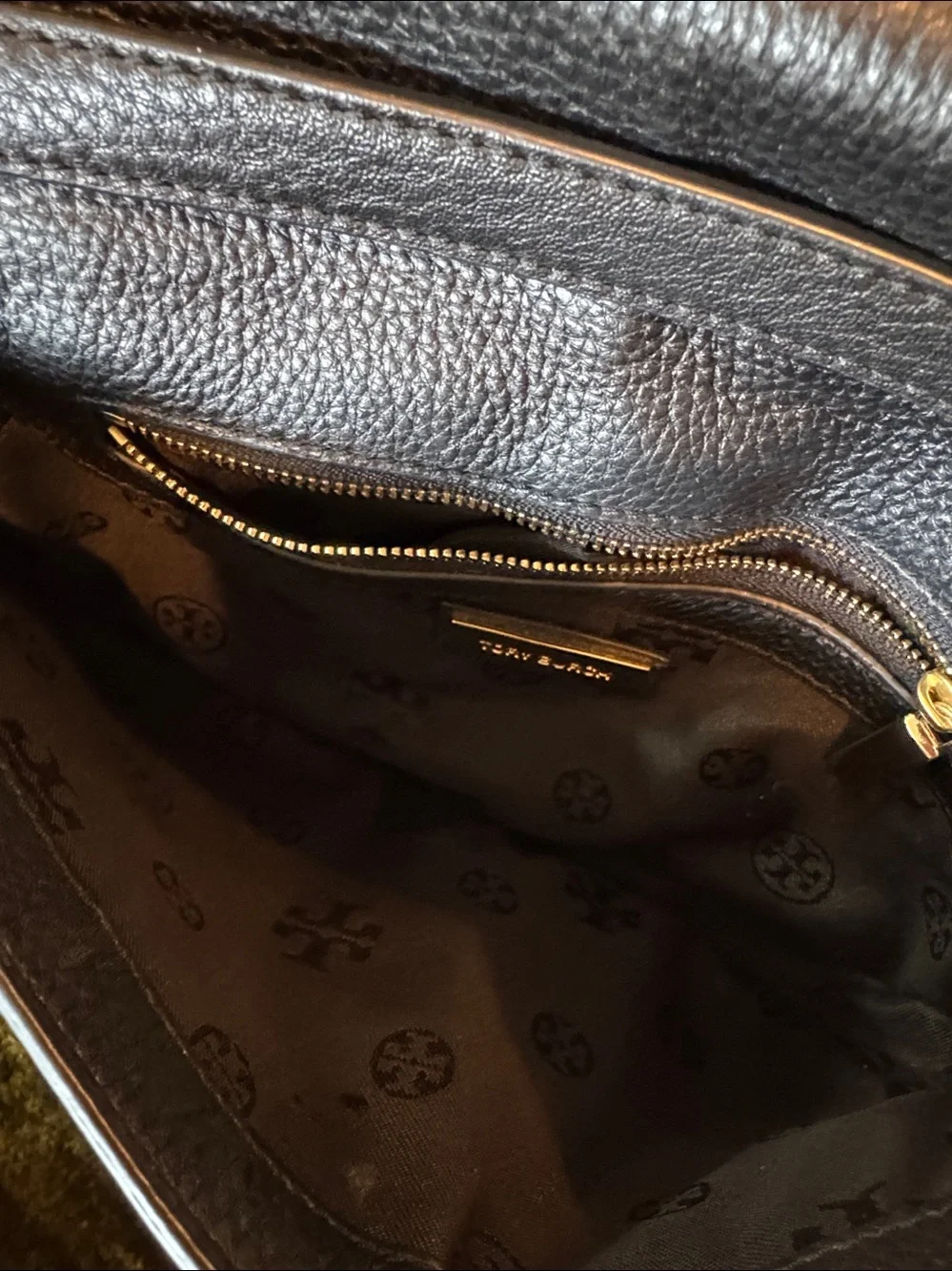 Tory Burch Black Crossbody Bag with Gold Logo